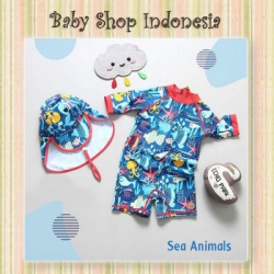 W106 Baju Renang Anak Laki laki Sea Animals Swimsuit Diving Anak Import  large